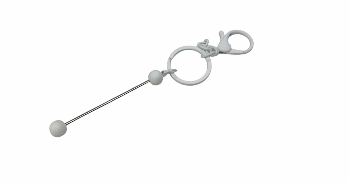 Beperlbarer Schlüsselanhänger weiss