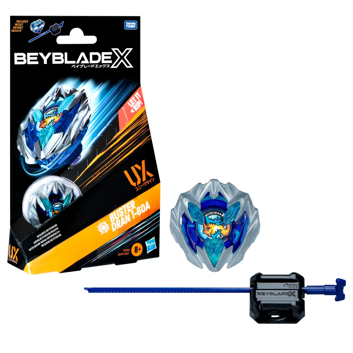 Beyblade X Buster Dran 1-60A UX Starter Pack, Kreisel und Starter, BUSTER DRAN 1 & LAUNCHER UX STARTER PACK