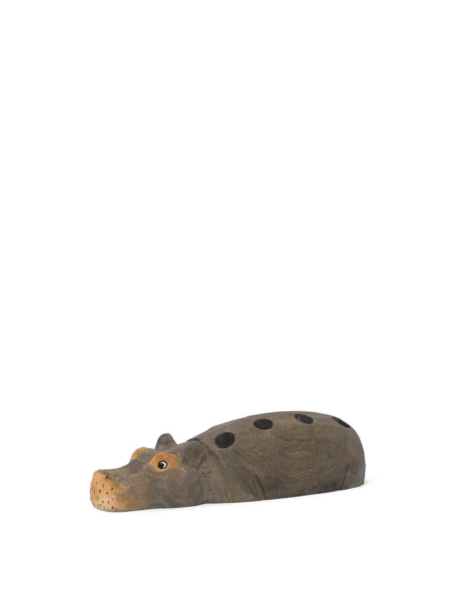 Ferm Living Hippo Stifthalter - Handgeschnitzt | Natur