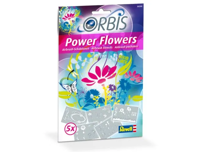 Kinderairbrush Schablonen-Set Power Flowers