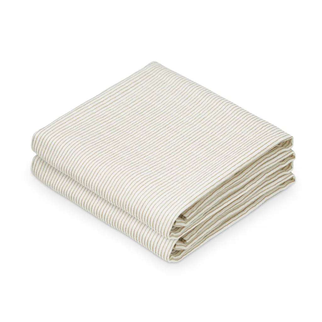 Cam Cam Decke "Muslin Cloth" | 2-pack | Classic Stripes Camel
