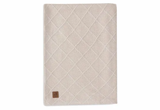 Jollein Decke Wiege 75x100cm Check Knit  Oatmeal/ Teddy Flece