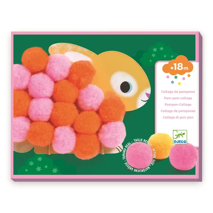 Collage de pompoms - Animaux