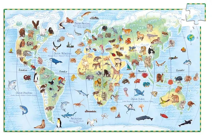 Puzzle Les animaux du monde 100 pcs (inc. livre)