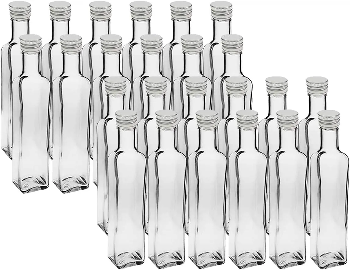 Glasflaschen-Set mit Schraubverschluss, 24 Stück, 24 Flaschen