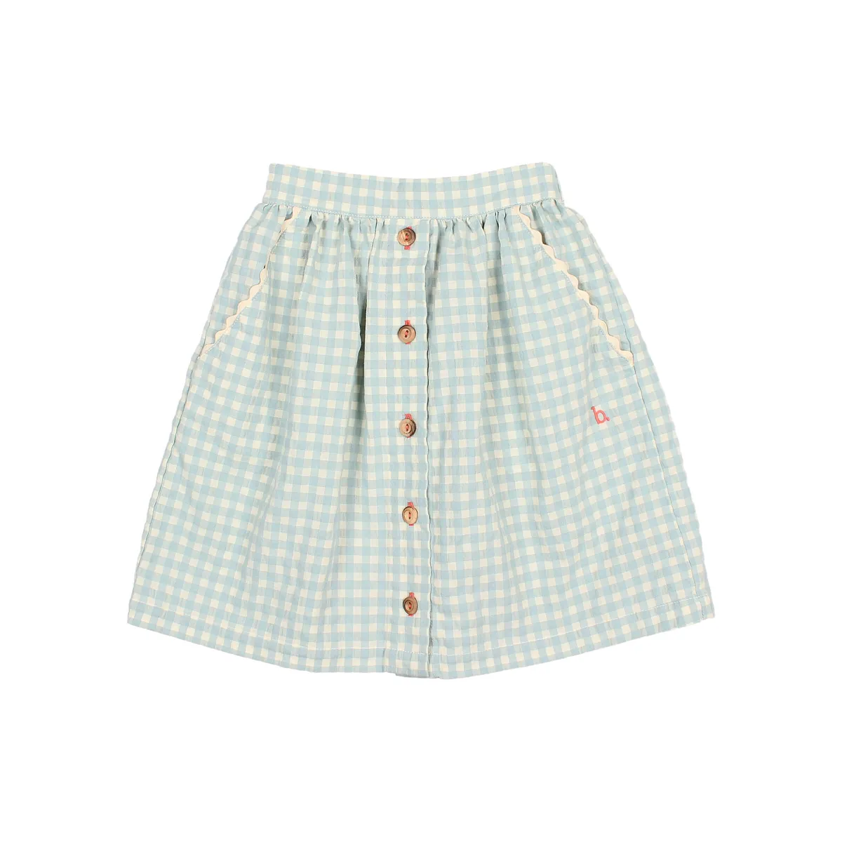 Búho Midi Rock "Gingham" | Aqua