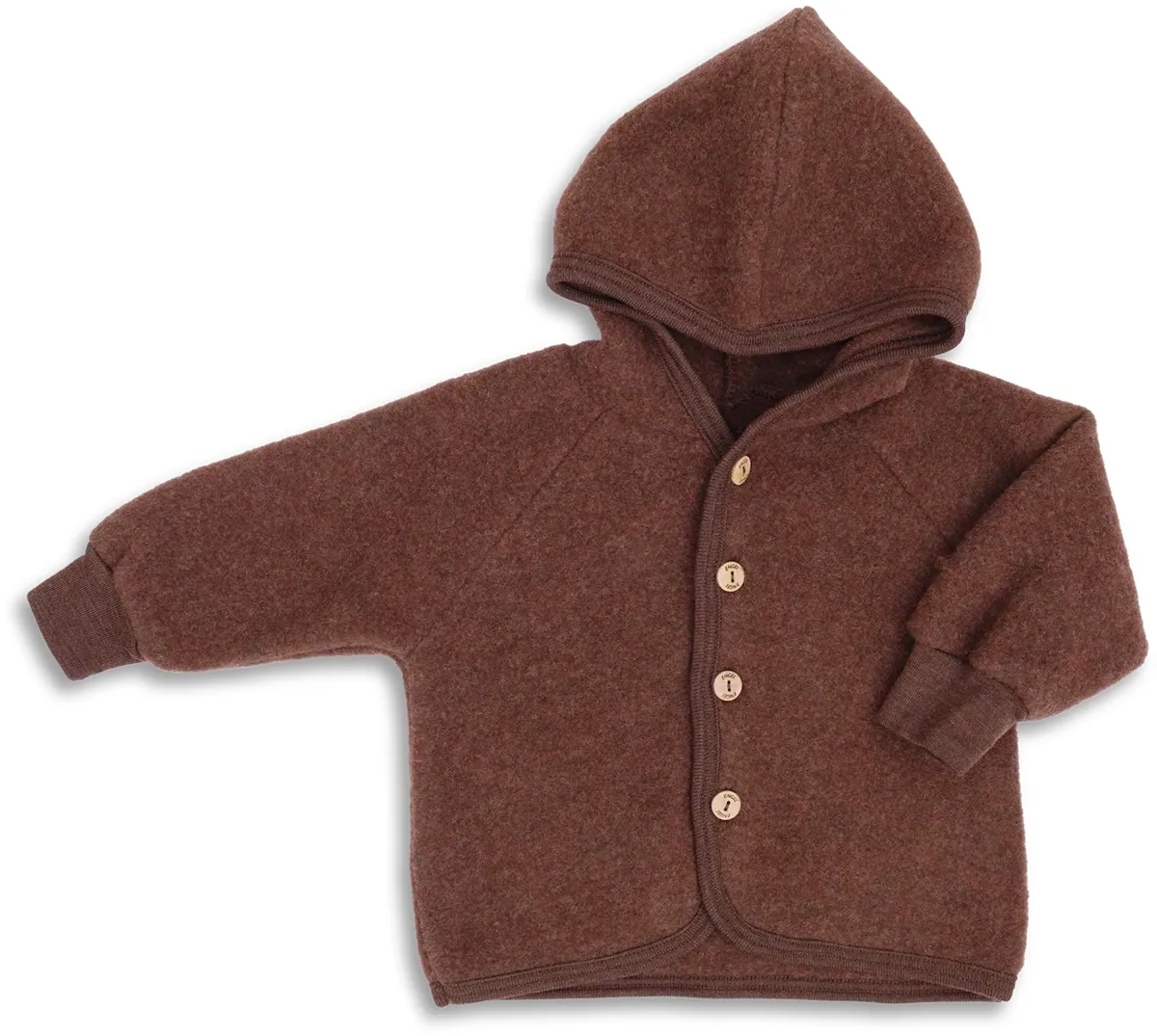 Engel Wollfleece Kapuzenjacke | Zimt Melange