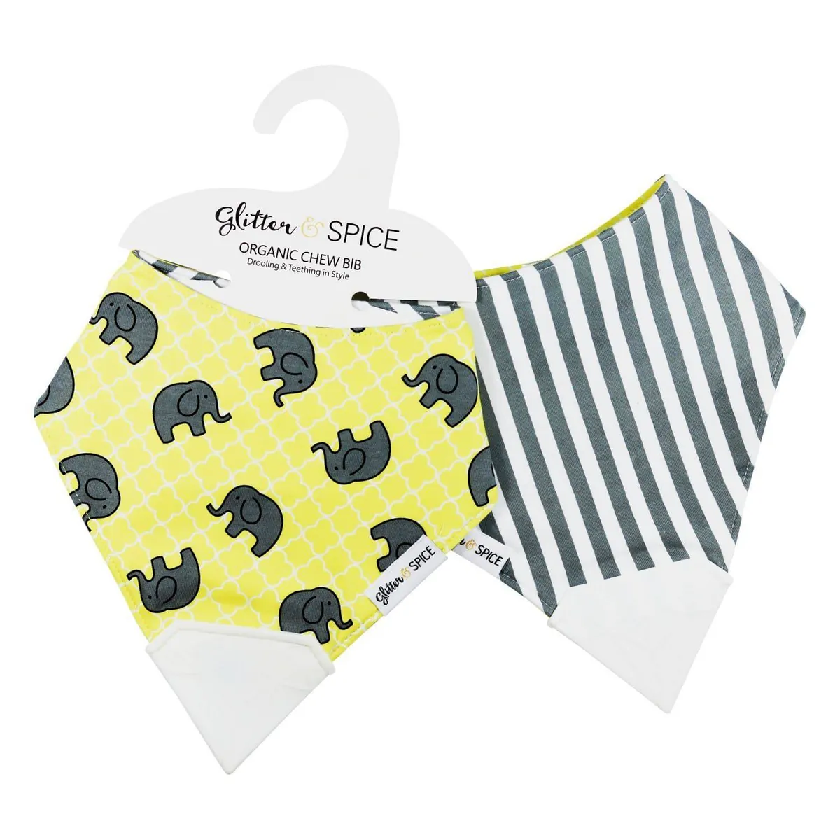Kau- Lätzchen doppelseitig Elefant Oxford