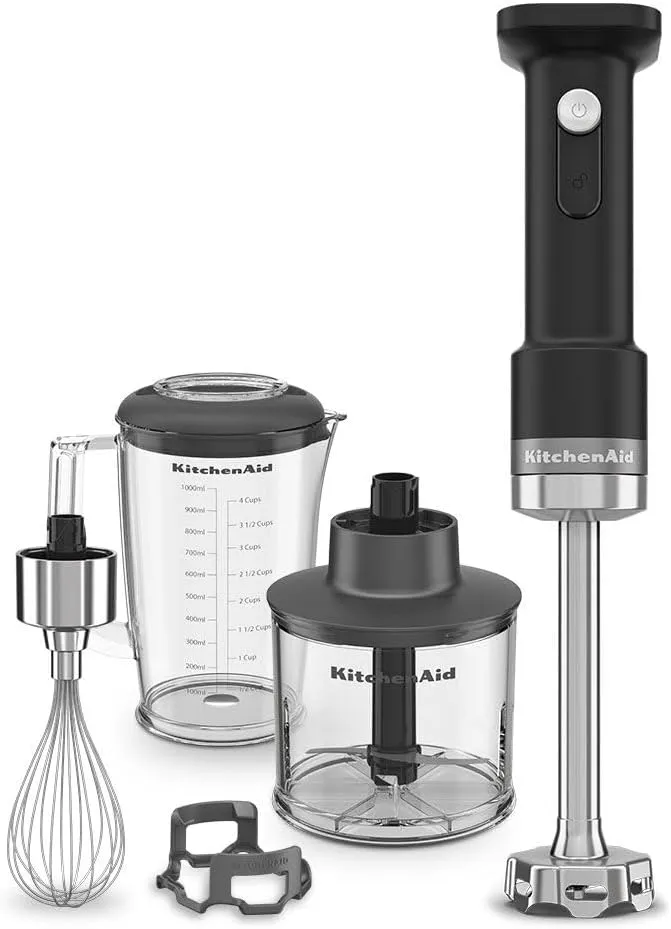 Kabelloser Stabmixer mit Zubehör-Set, Schwarz - Ohne Akku, Stabmixer + Zubehör