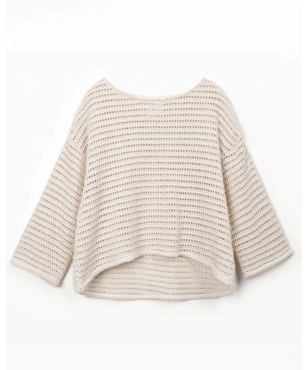 Play Up • Lochmuster-Strickpullover ecru