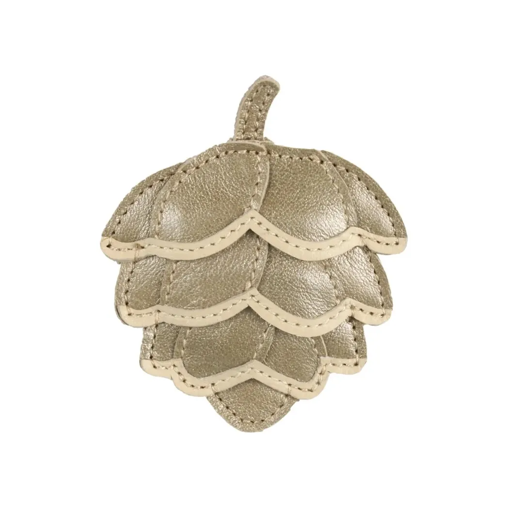 Haarclip Wonda Pine Cone Champagne Metallic Leather