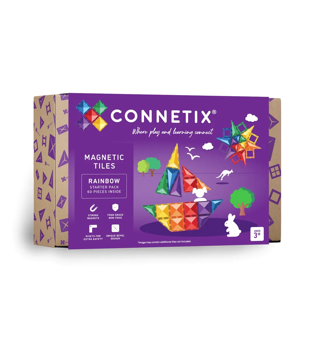 Connetix Magnetbausteine "Rainbow Starter Set Pack" 60-teilig