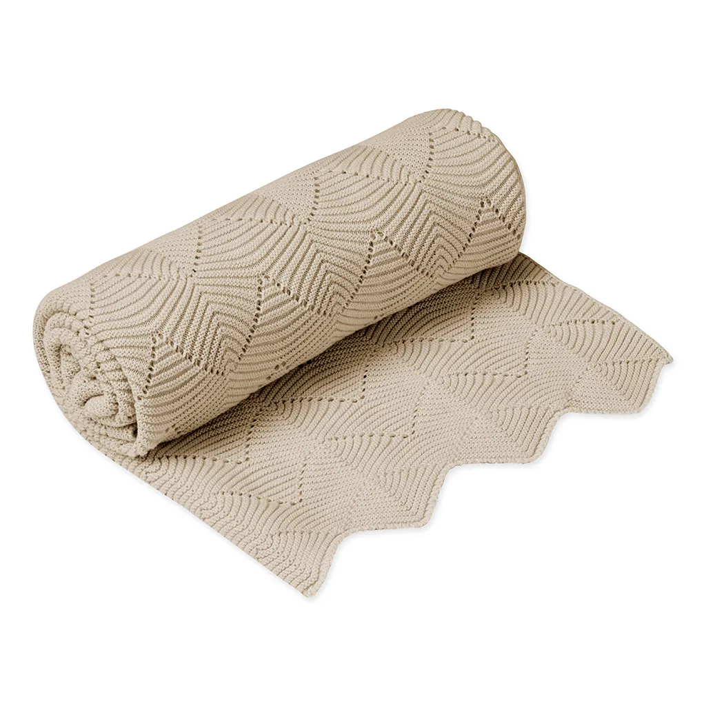 Cam Cam Strickdecke Jakobsmuschel | Almond