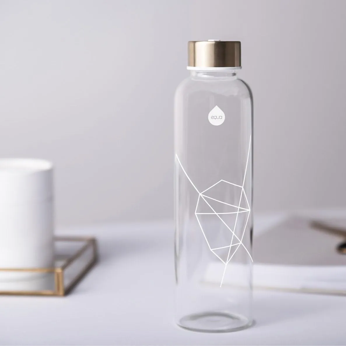 Trinkflasche Glas Mismatch Weiss