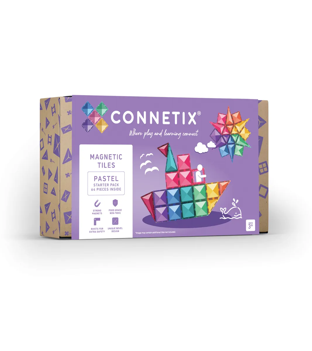 Connetix Magnetbausteine "Pastel Starter Set Pack" 64-teilig