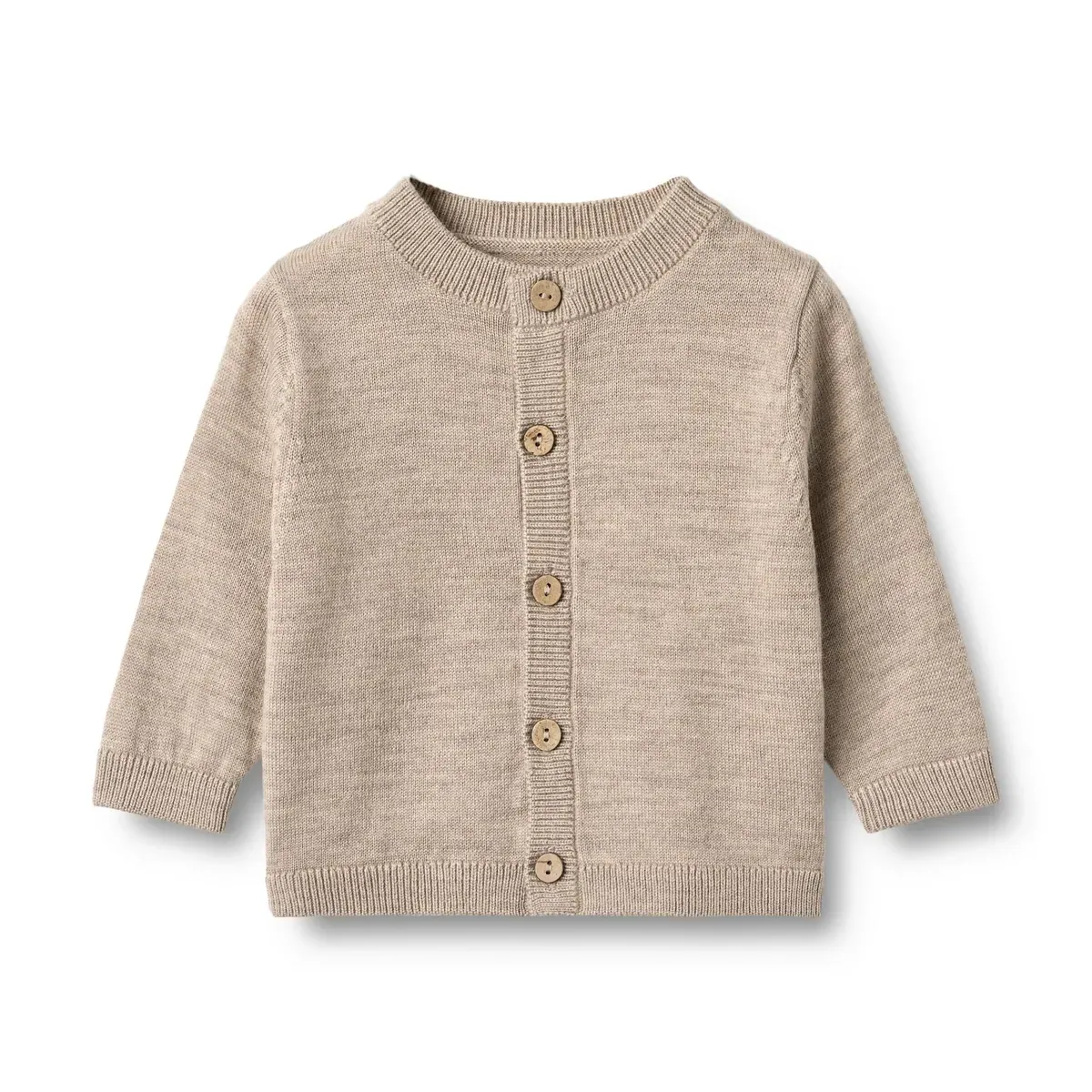 Wheat Merino-Strickjacke "Nico" Warm Sand Melange