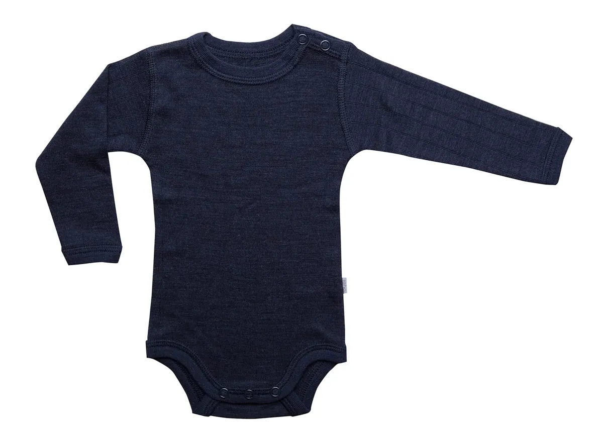 Joha "Langarm Body" Wolle-Seide | Navy