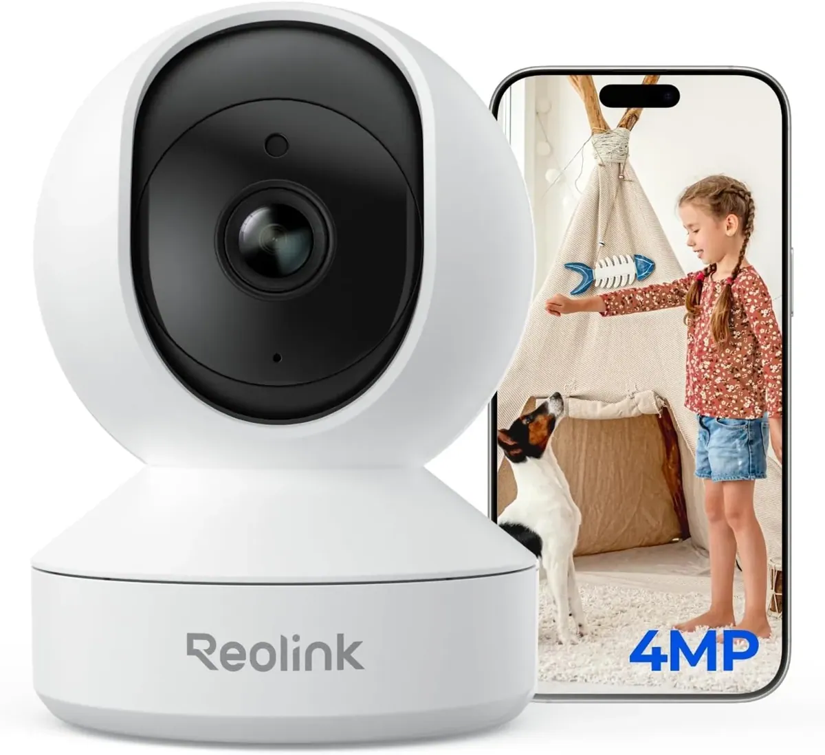 2K 4MP WLAN Überwachungskamera mit Personen-/Tier-/Weinen-Erkennung und Auto-Tracking, 4MP