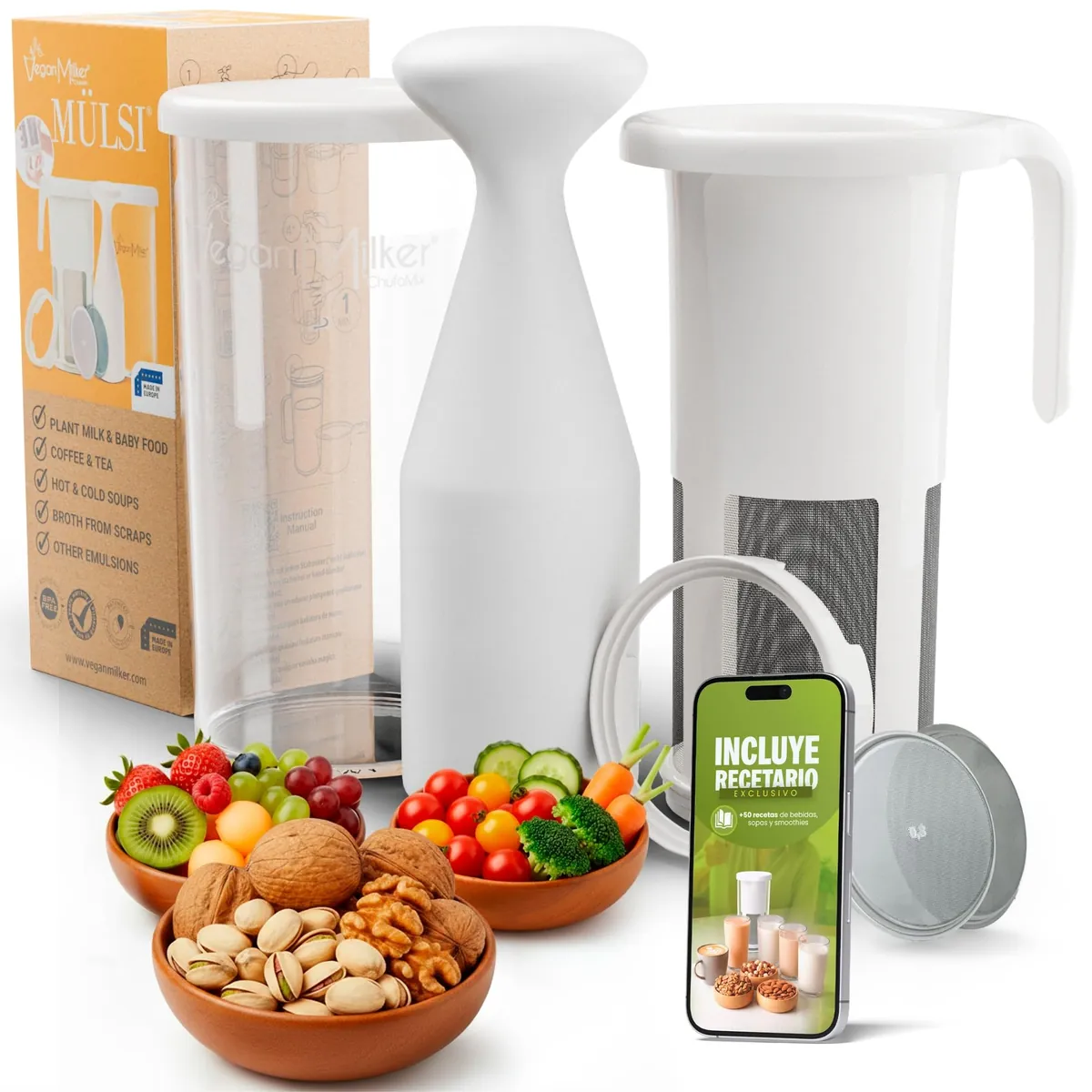Pflanzenmilchbereiter mit Stabmixer-Kompatibilität, Mulsi