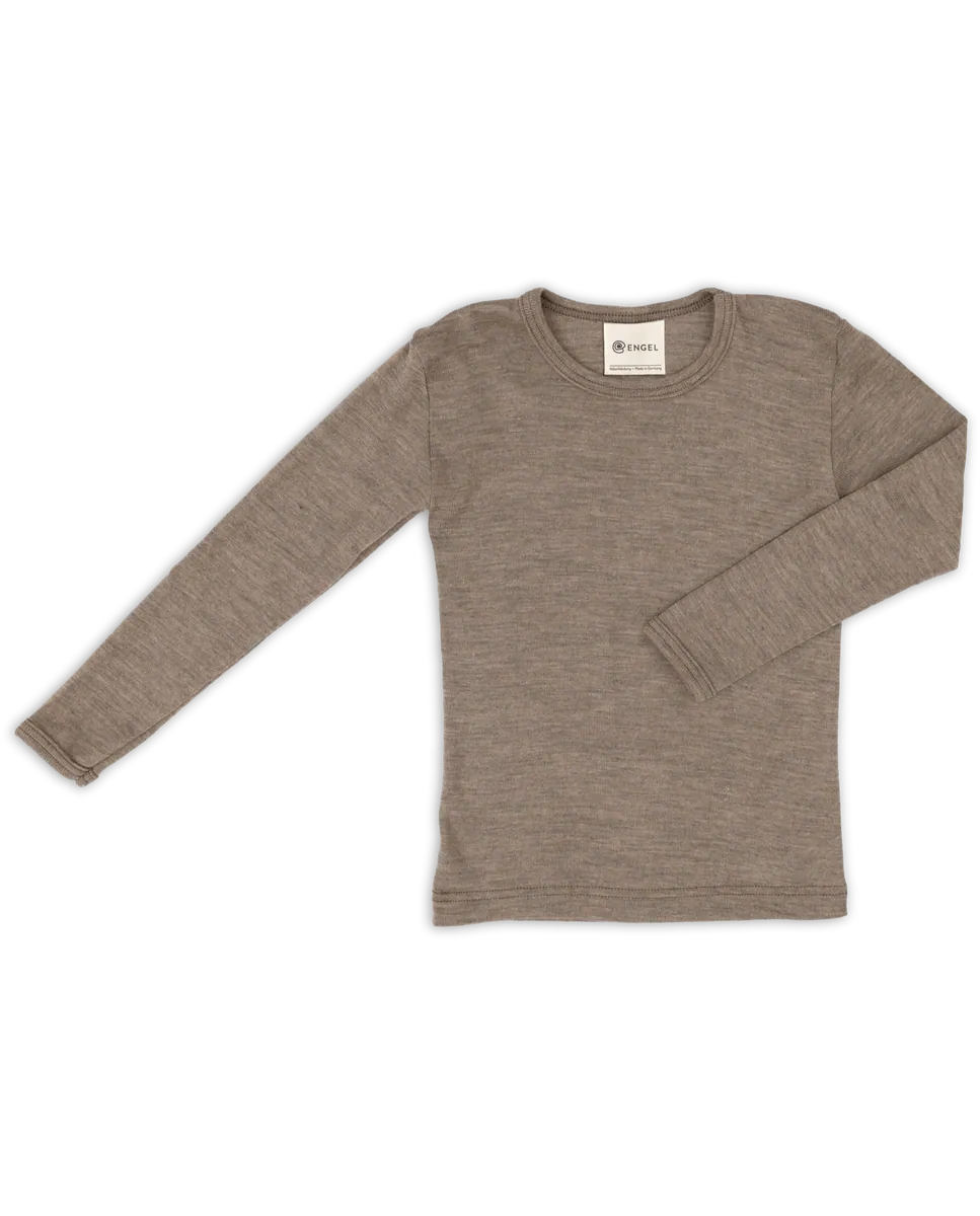 Engel Langarmshirt Merinowolle-Seide | Walnuss