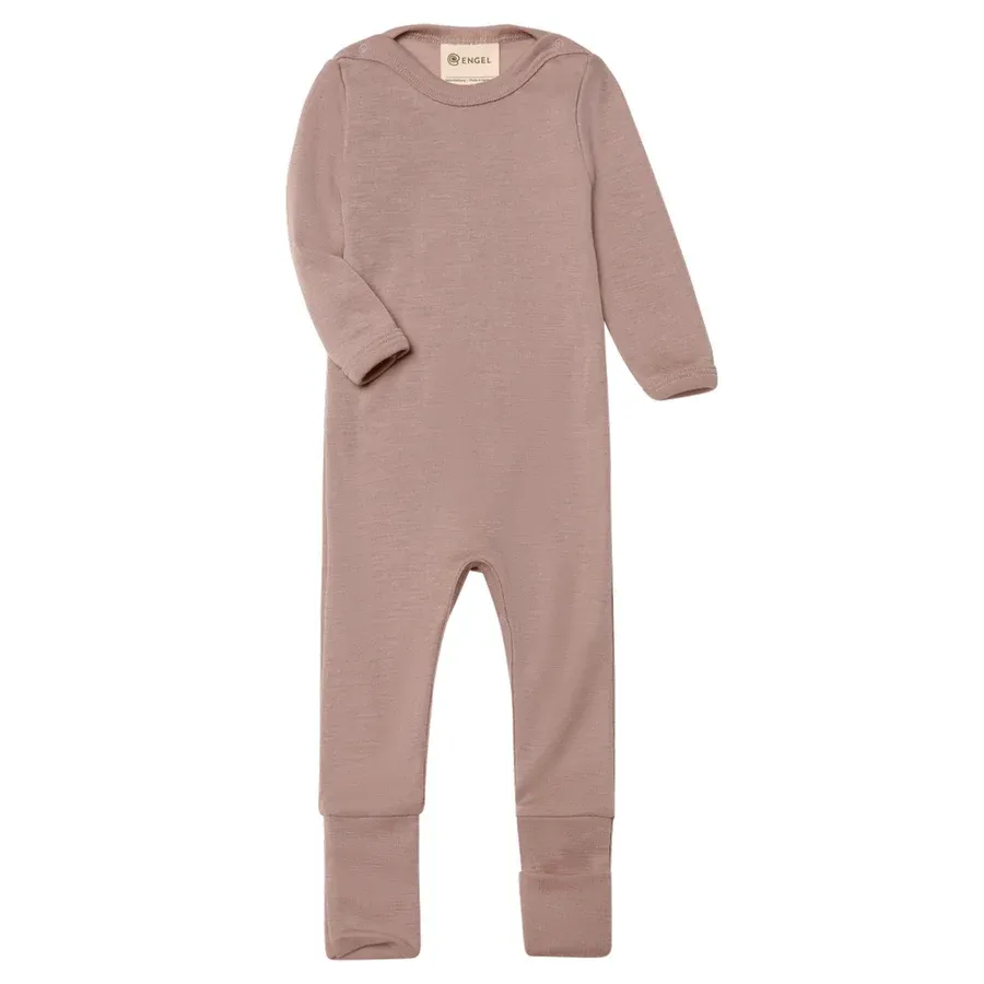 Engel Wolle/Seide Pyjama mit Beinumschlag - dustyrose
