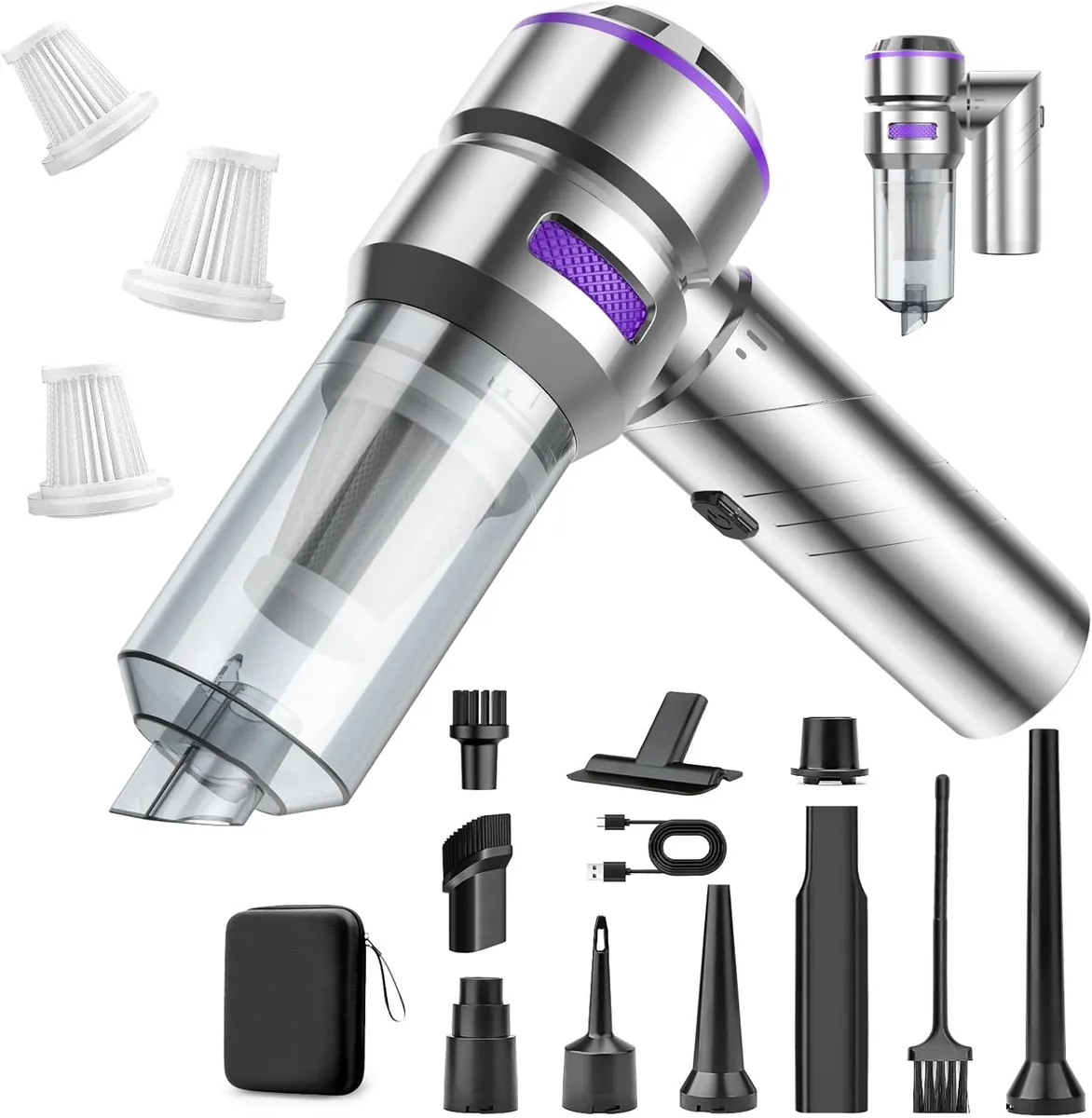 Kabelloser 4-in-1 Handstaubsauger, Silber