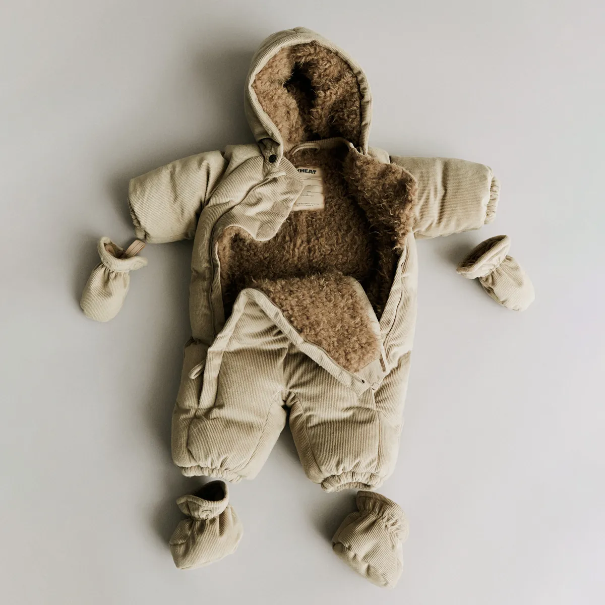 Wheat • Nallo Puffer Baby Overall grey stone
