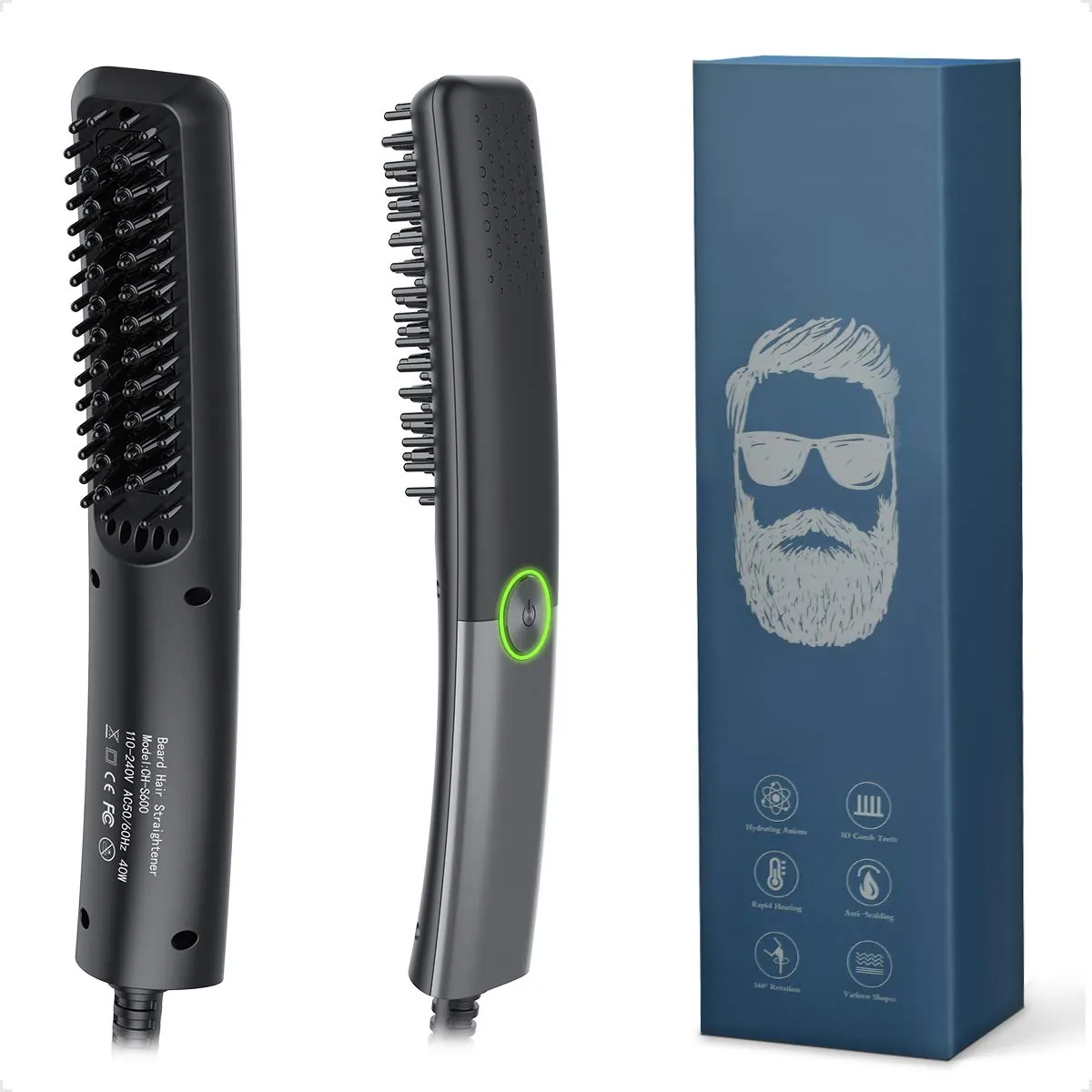 2-in-1 Haarglätter und Bartkamm