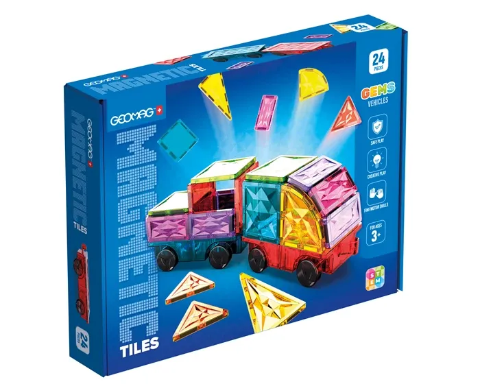 Magnetic Tiles Gems Véhicules 24 pces