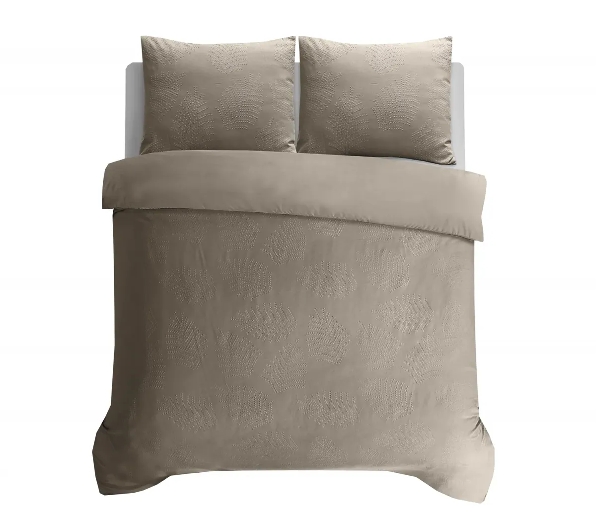 Leaves 3D Bettbezug Taupe/Grau