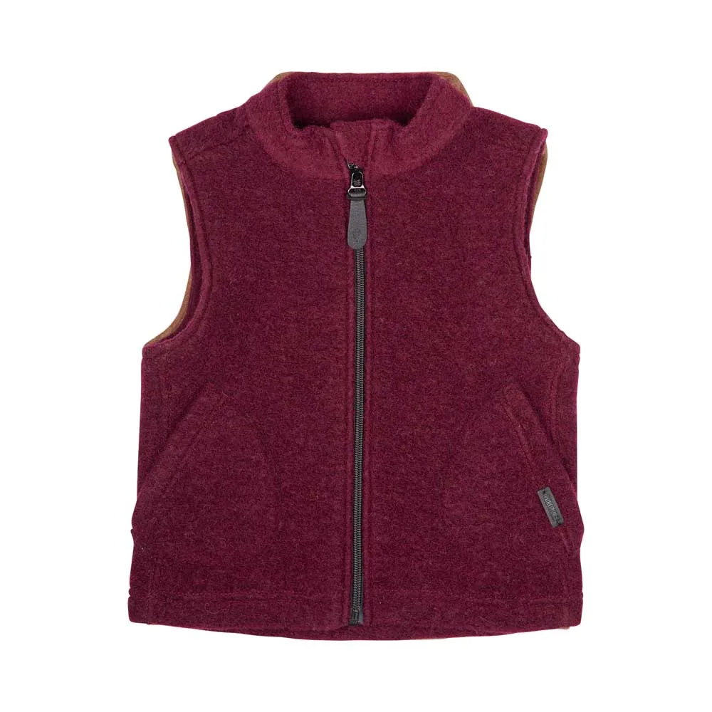 Pure Pure Woll-Walk Weste / Gilet - burgundy