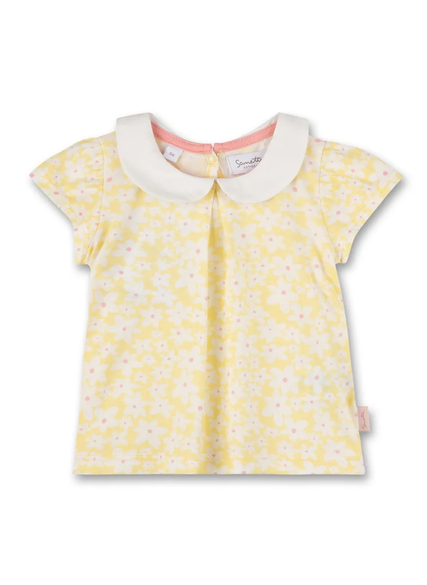 Sanetta T-Shirt mit Kragen Blumen gelb