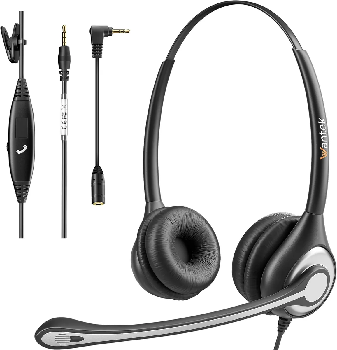 Binaurales Headset mit Noise Cancelling Mikrofon, 3.5mm (Binaural)