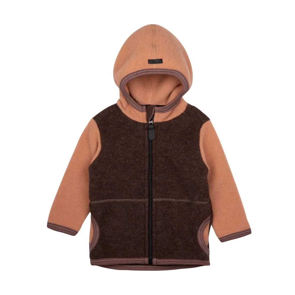 Pure Pure Woll-Fleece-Jacke - dark-brown - beige