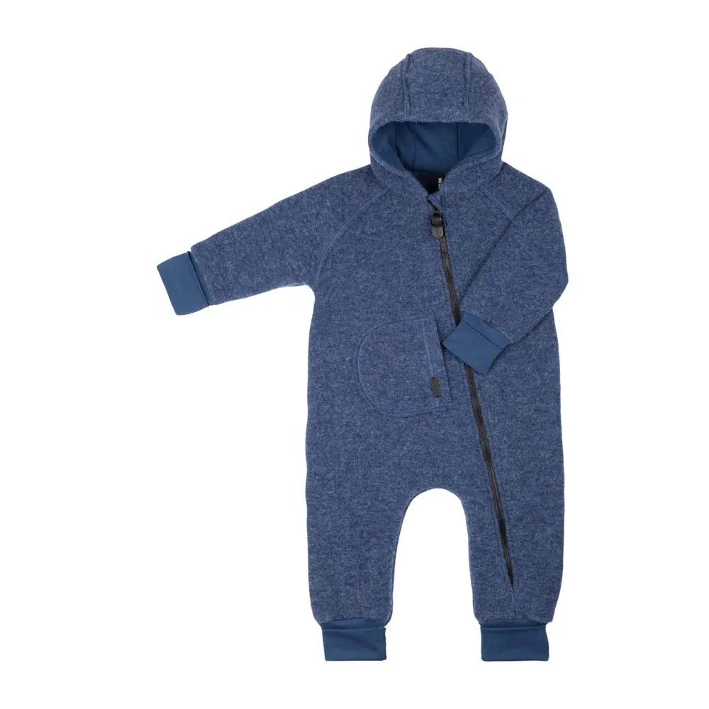 Pure Pure Wollwalk-Overall mit langem Reissverschluss - denim-blue