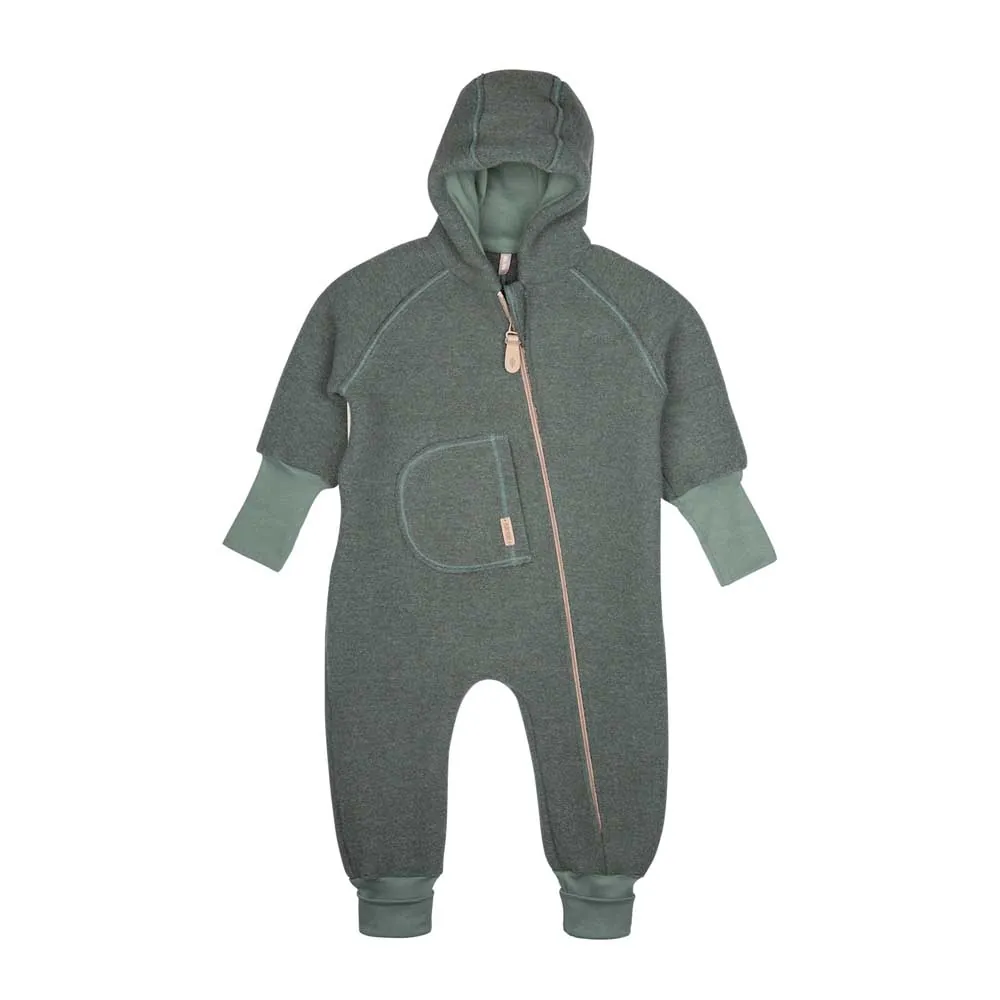 Pure Pure Wollwalk-Overall mit langem Reissverschluss - Salbei