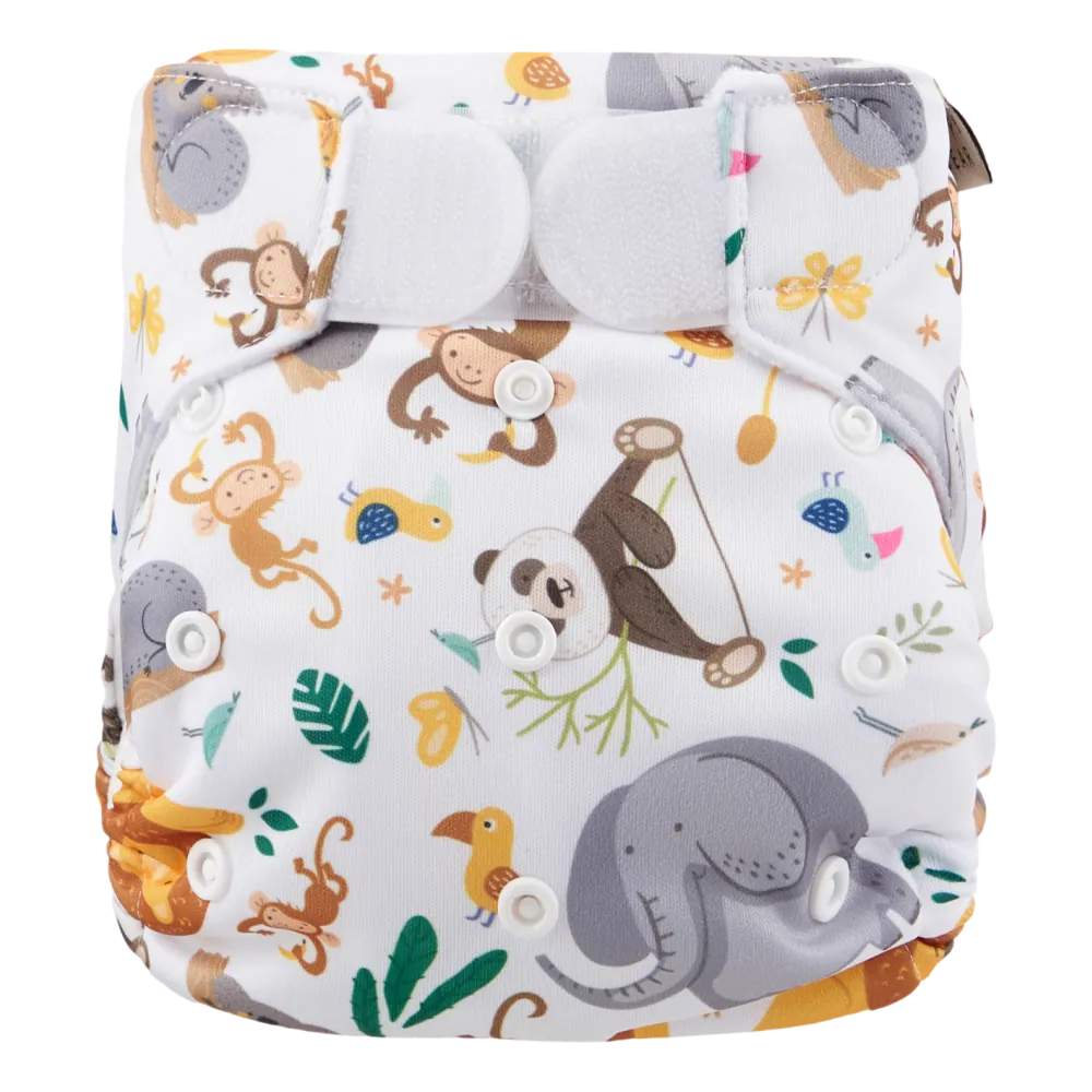 Happy Bear Badewindel mit Klettverschluss | 0-3 Jahre | Einheitsgrösse | Wild Animals