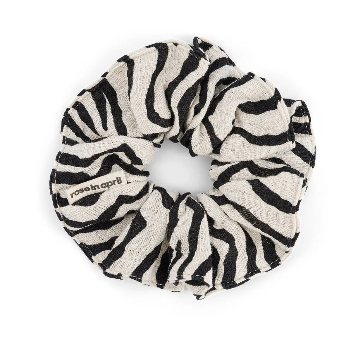 Rose in April Scrunchie | Zebraprint Greige