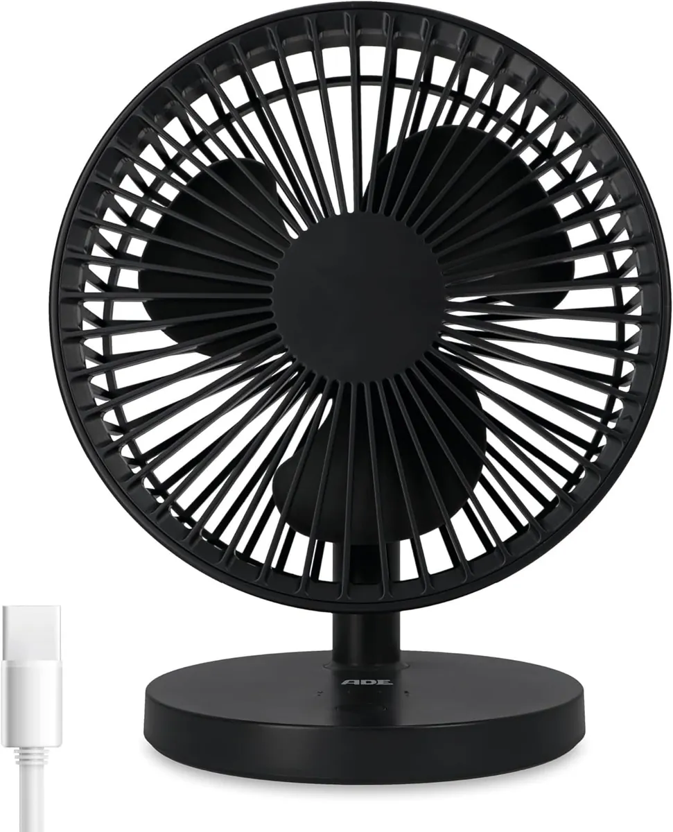 USB-Tischventilator mit Akku, Anthrazit
