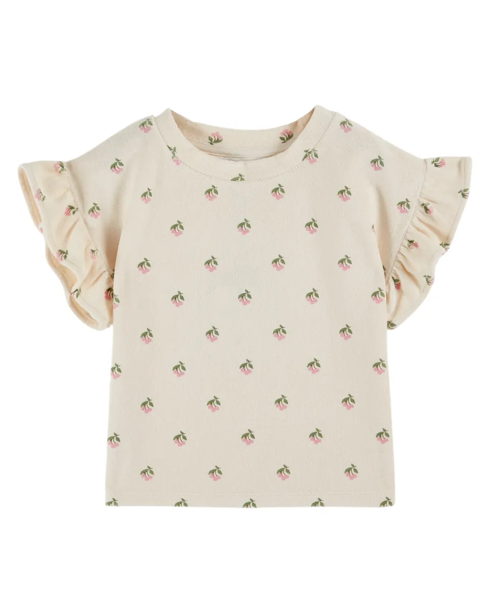 Emile & Ida T-Shirt "Eponge Imprime" All Over | Cerisette Creme