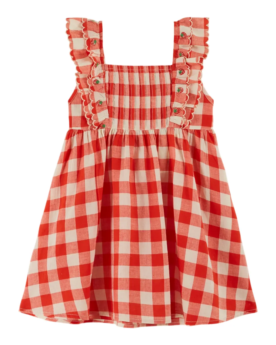 Emile & Ida Träger-Kleid "Brodee Carreau" | Vichy Rouge