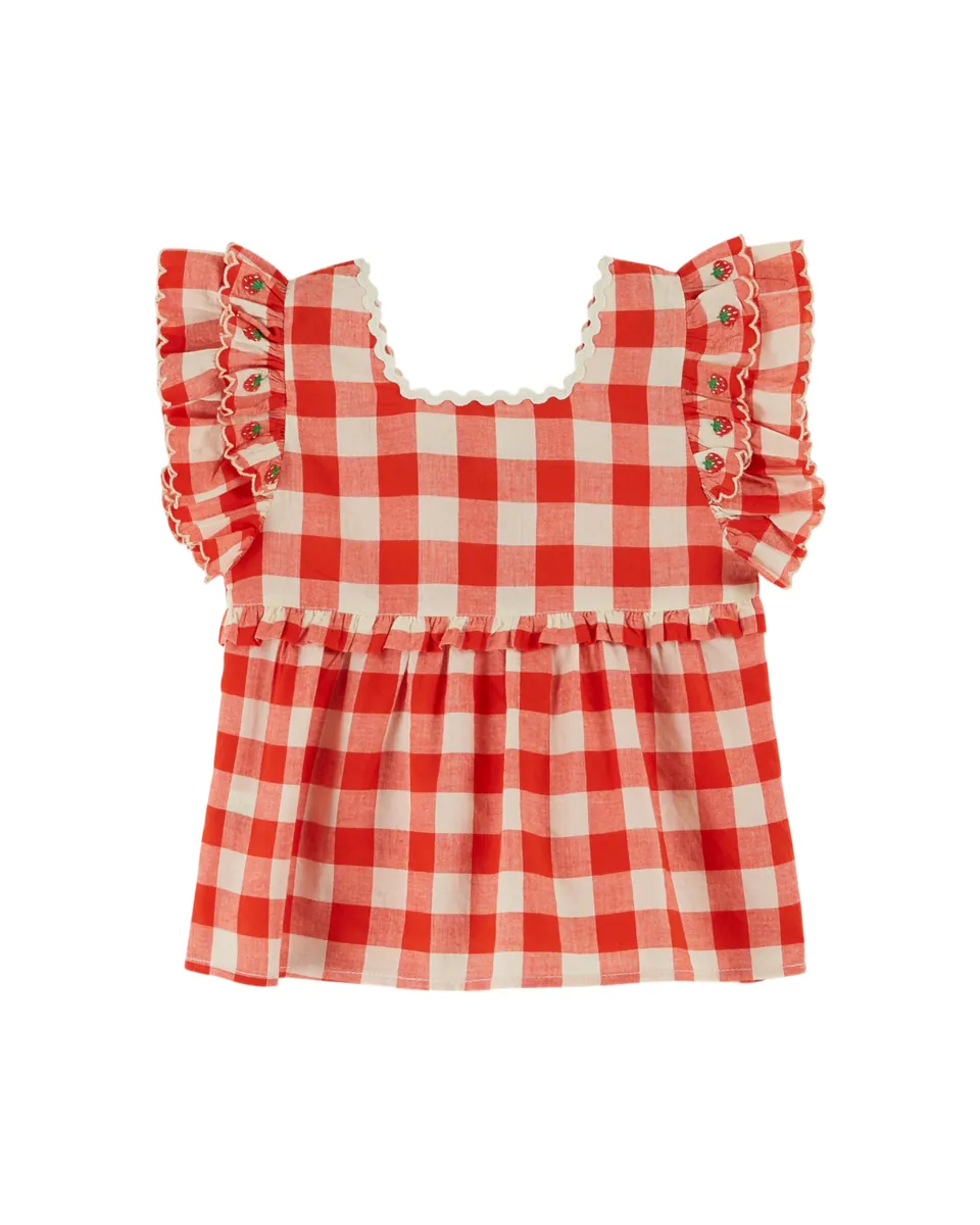 Emile & Ida Bluse "Brodee Carreau" | Vichy Rouge
