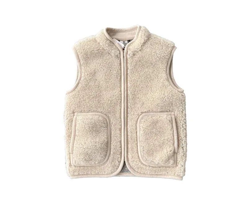 Alwero Kinder Bio Wollweste "Rudi" | Sand Brown