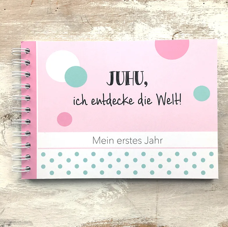 Baby-Erinnerungsbuch "Mein erstes Jahr" - pink