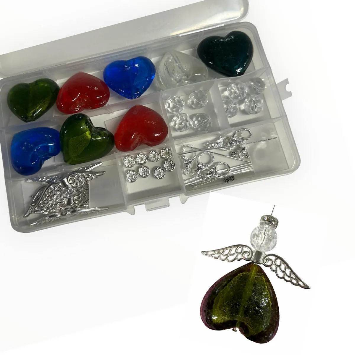 8 riesen Herzen Murano Engel (B13)