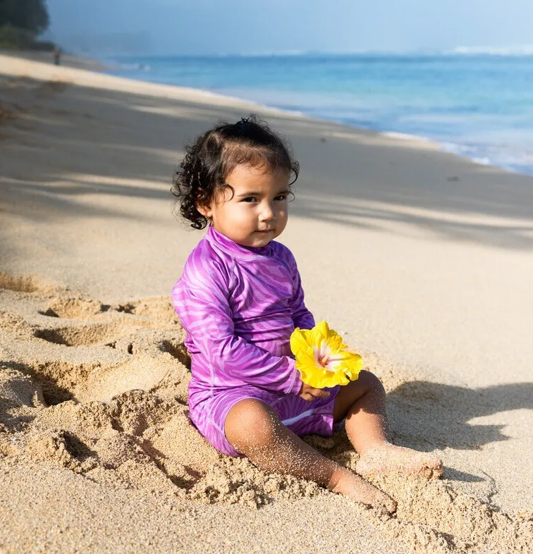 UV Badeoverall Baby Purple Shade Tiger