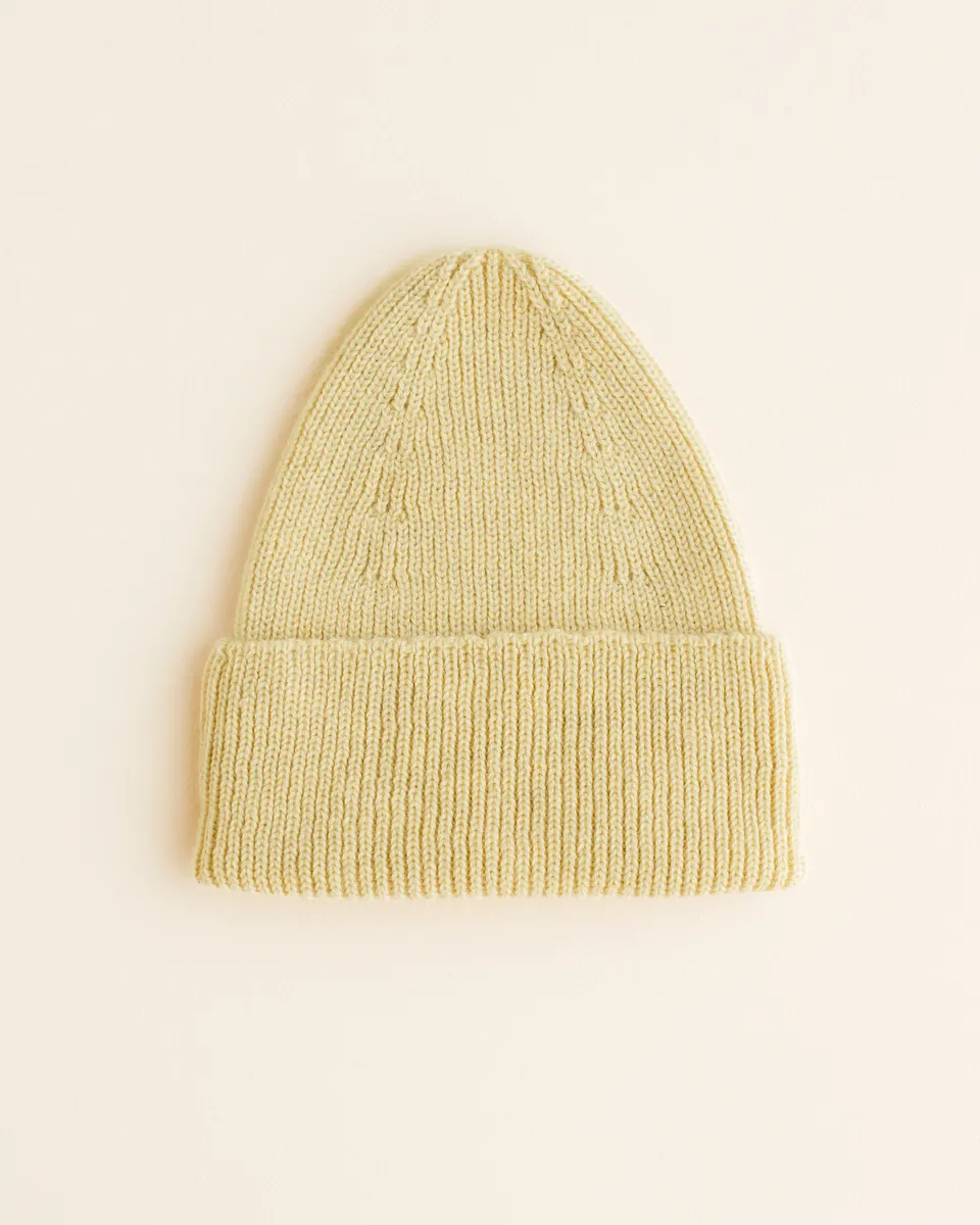 Hvid Adult Beanie "Fonzie" Light Yellow