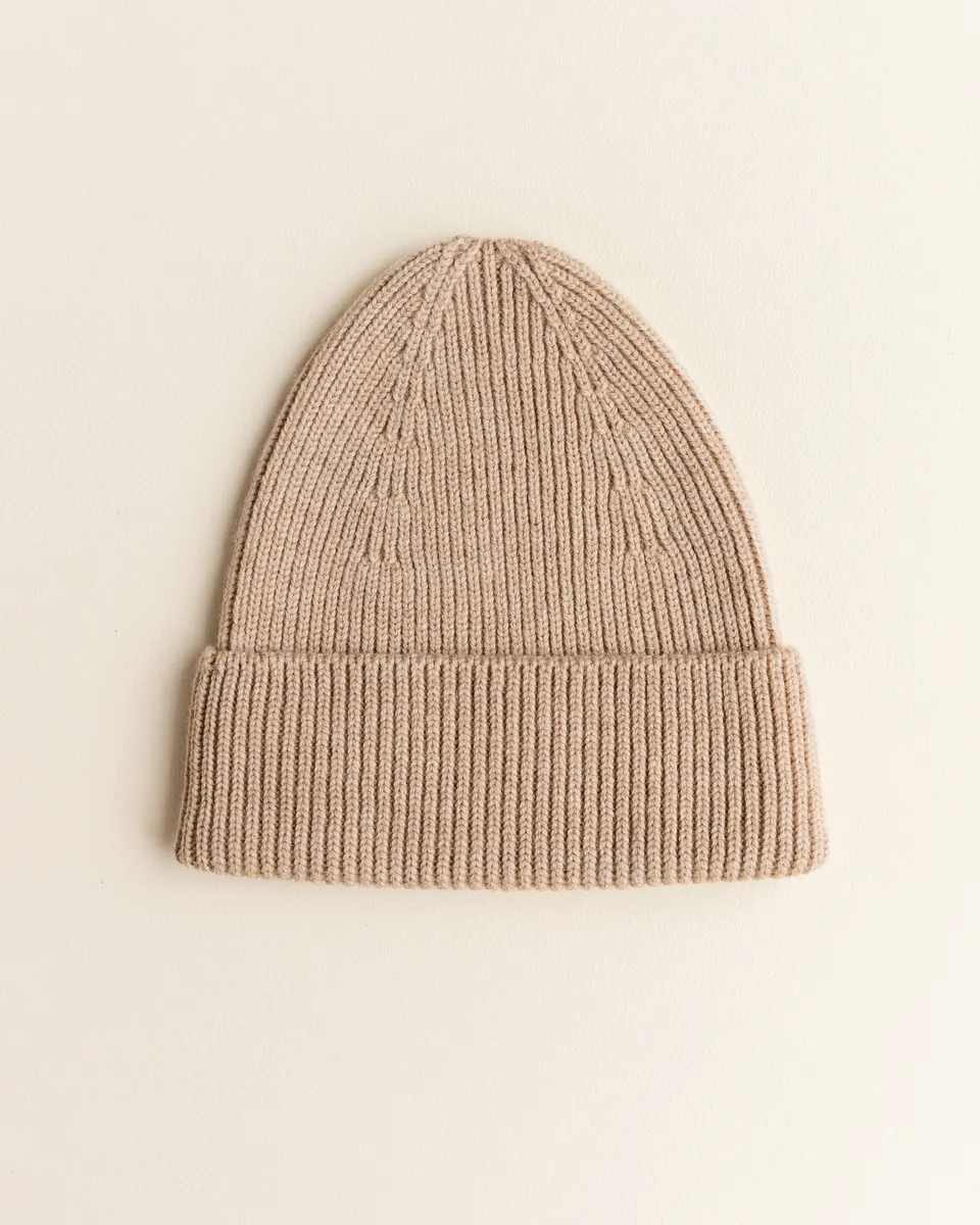 Hvid Kids Beanie "Fonzie" Sand