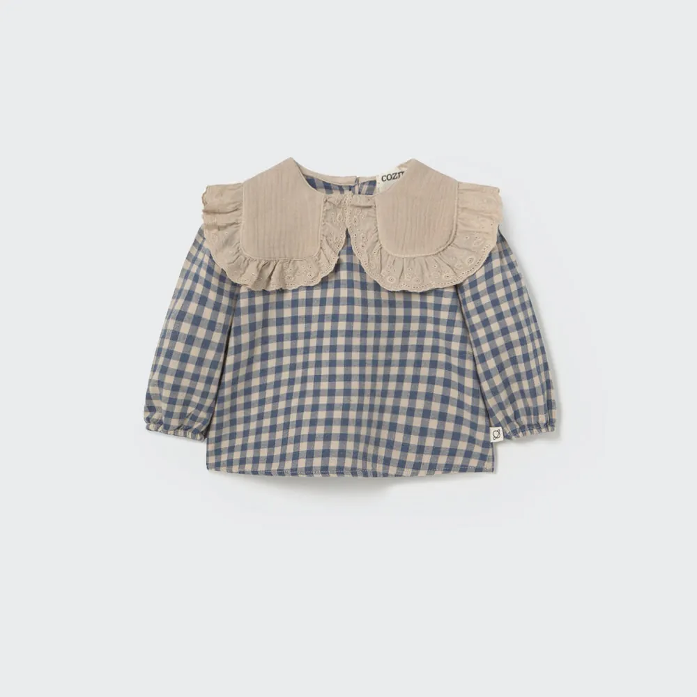 Cozmo Flanel Bluse "Belenk" | Stone Gingham