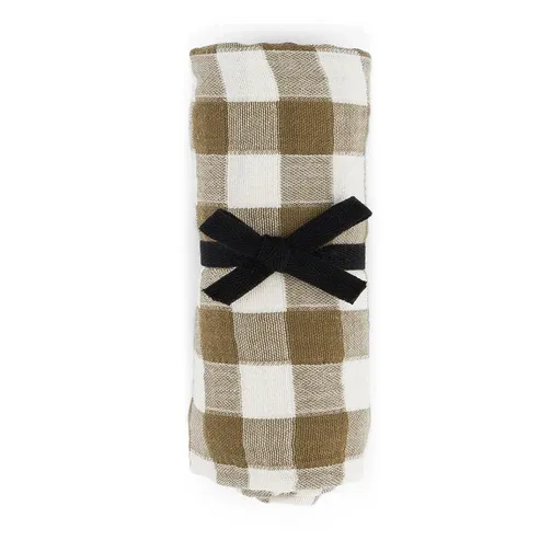 Rose in April Bianca Swaddle | Vichy Nutria L 110x110 cm